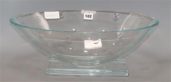 A signed glass bowl length 46.5cm